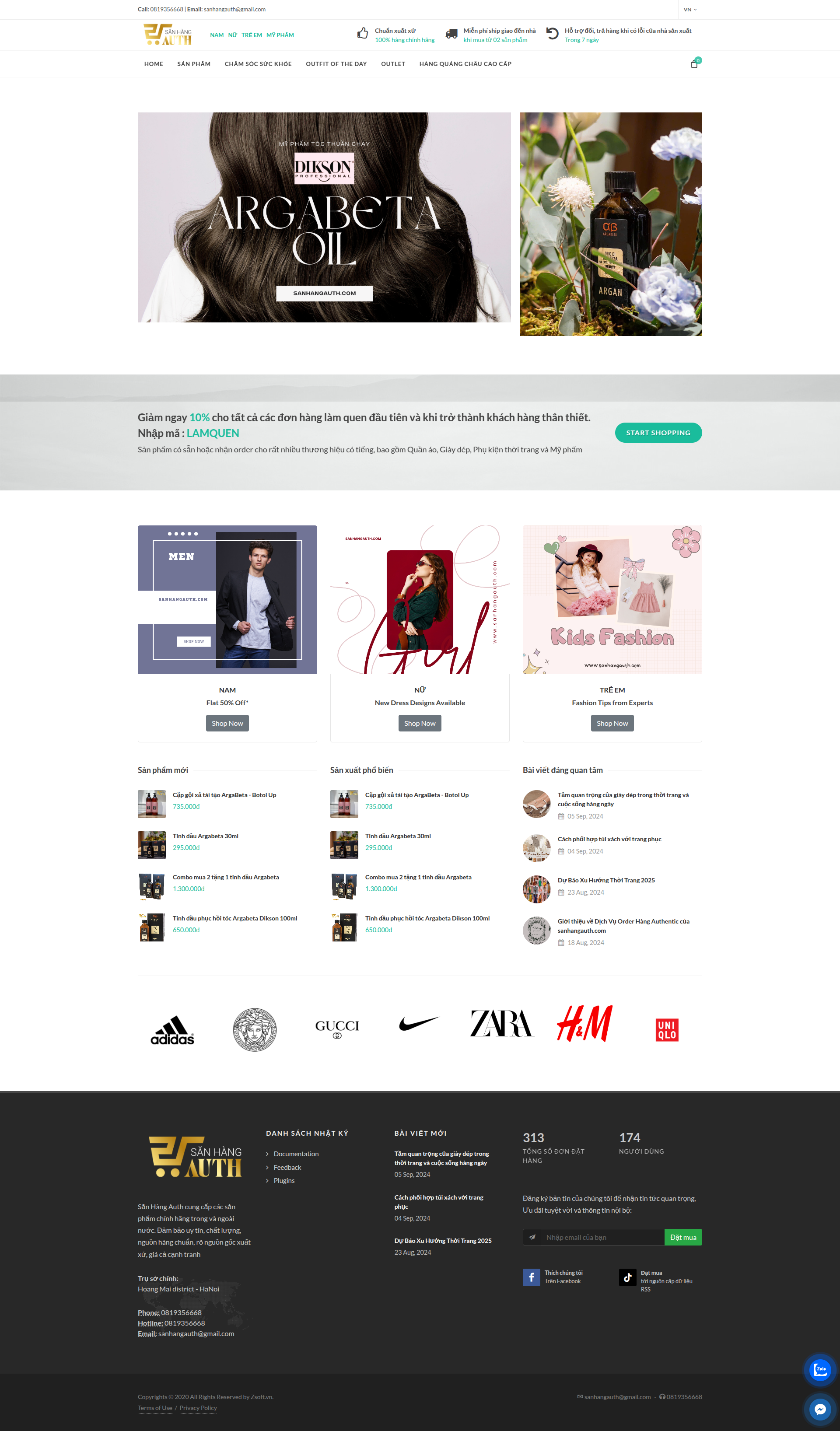 Web TMĐT sanhangauth